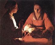 LA TOUR, Georges de, The New-born (detail) saf